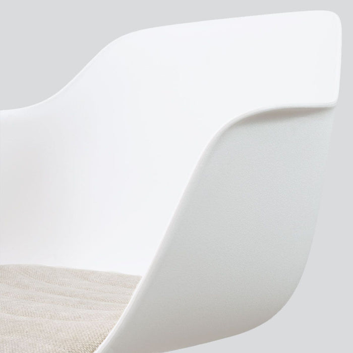 Nolon Nena-Liz Eetkamerstoel Wit met Naturelbeige Zitkussen Zwarte