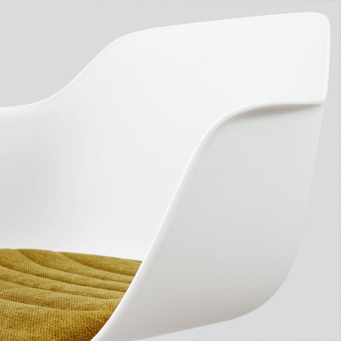 Nolon Nena-Liz Eetkamerstoel Wit met Mosgroen Zitkussen - Zwarte Poten