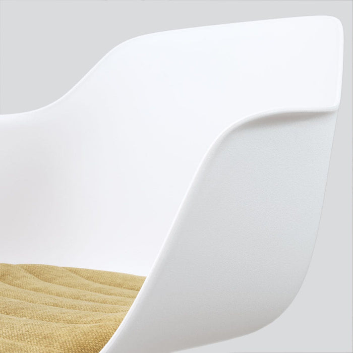 Nolon Nino-Liz barkruk wit met warm oker zitkussen - wit onderstel -