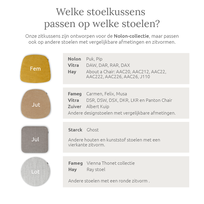 Nolon Fem Stoelkussen Bouclé Beige