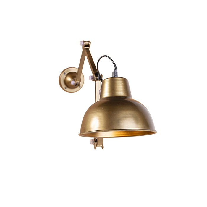 QAZQA Industriële wandlamp messing verstelbaar - Avon