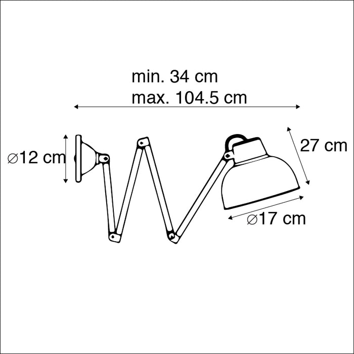 QAZQA Industriële wandlamp messing verstelbaar - Avon
