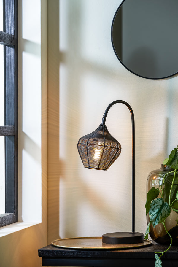 Light & Living Tafellamp Alvaro - Zwart - 27x20x61cm