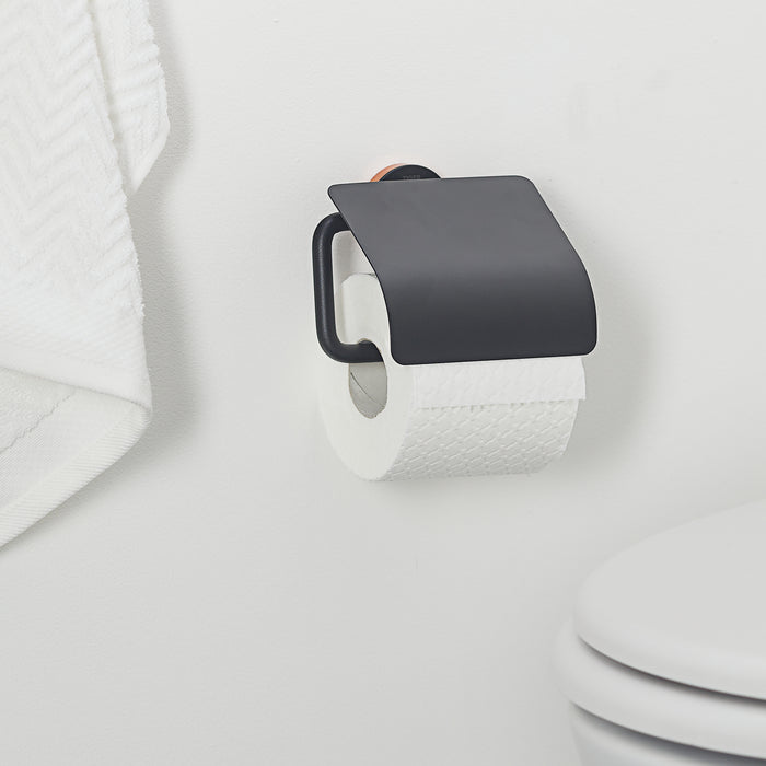 Tiger Urban Toiletrolhouder met Klep - Zwart