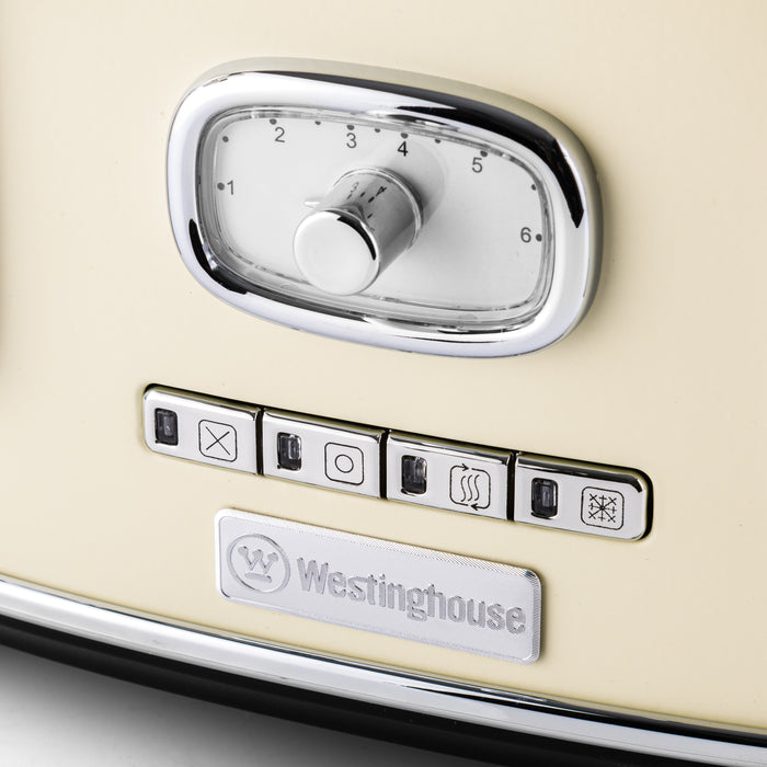 Westinghouse Retro Broodrooster - 4 Slice Toaster - Wit