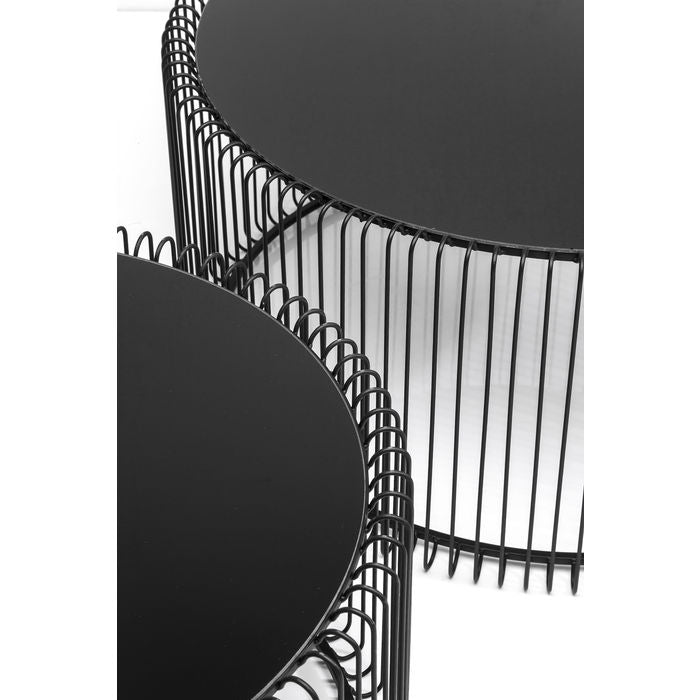 Kare Design Wire Salontafel - Set Van 2 - Zwart