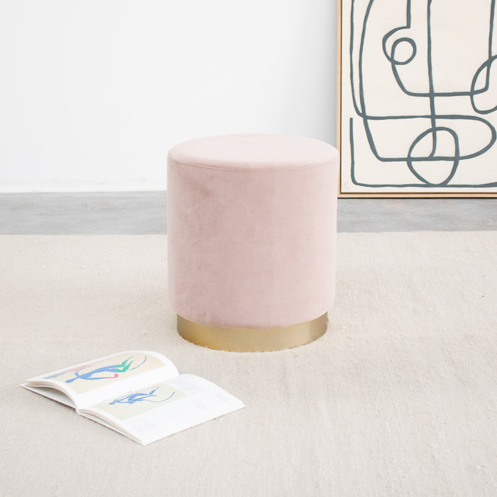 Furnified - Velvet Poef - Piano - Roze