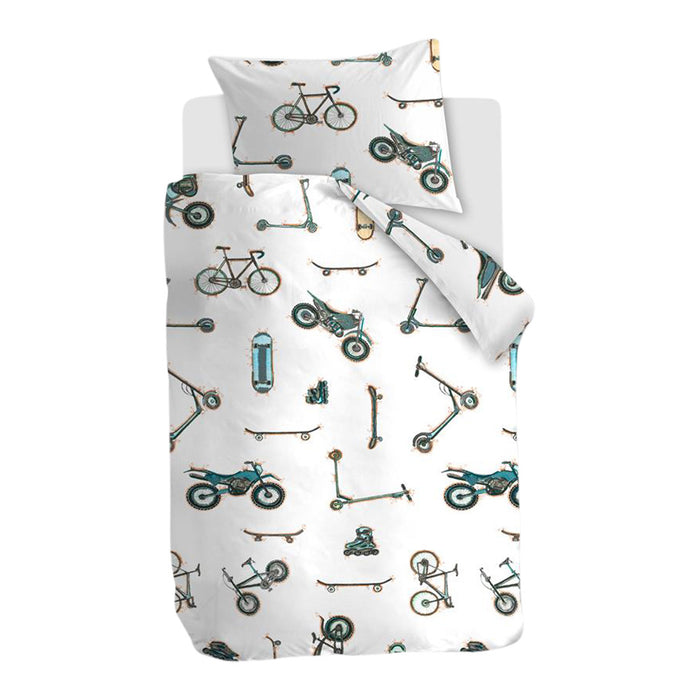 Beddinghouse Kids Wheelers Dekbedovertrek 100 x 135 cm - Grijs
