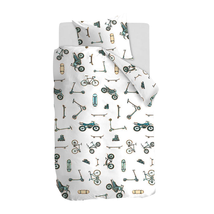 Beddinghouse Kids Wheelers Dekbedovertrek 120 x 150 cm - Grijs