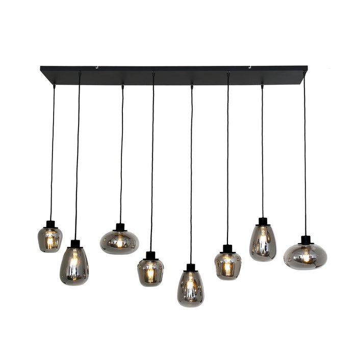 Steinhauer - Reflexion - hanglamp 8 lichts - zwart