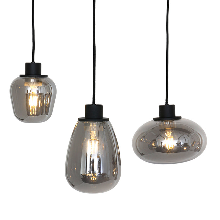 Steinhauer - Reflexion - hanglamp 8 lichts - zwart
