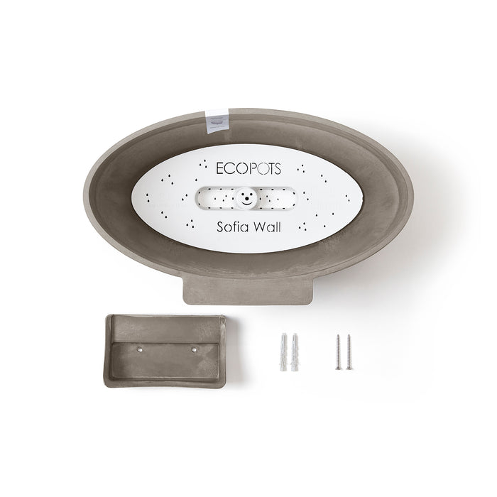 Ecopots Sofia Muur Bloempot B 43 x D 25 cm - Taupe
