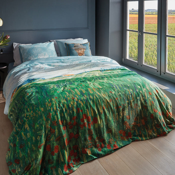 Beddinghouse x Van Gogh Museum Field With Poppies Dekbedovertrek 200 x 200/220 cm - Groen
