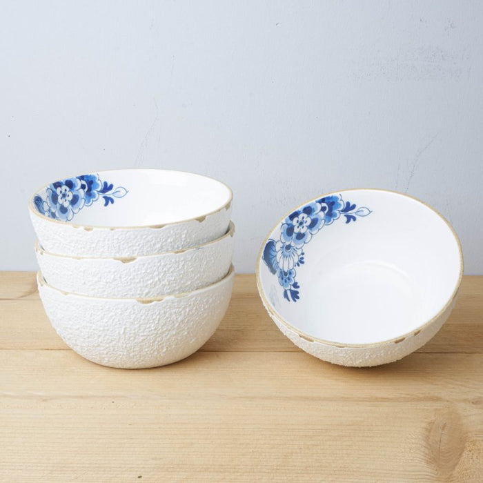 Heinen Delfts Blauw Blauw Bloesem Soepkom 4 st. 0,45 L