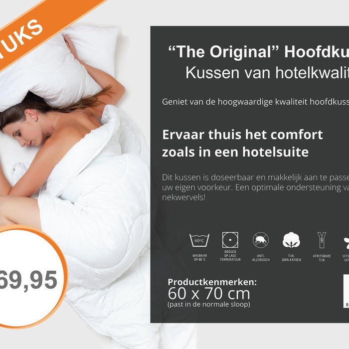 Luxe Hotel Hoofdkussen 2 stuks - 100% katoen - 60x70 cm
