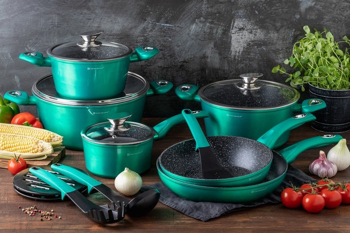 Edenberg Green Line - 15-delige Luxe Pannenset van Gesmeed Aluminium