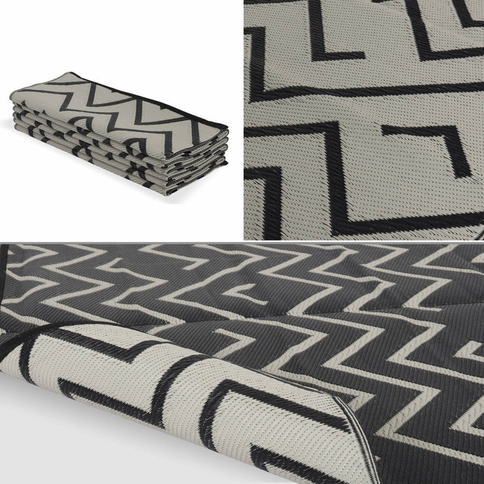 sweeek - Rechthoekig buitentapijt met golfpatroon