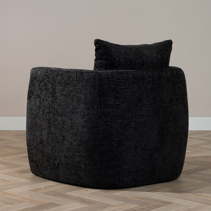 Bronx71 Fauteuil Ruby chenille stof zwart