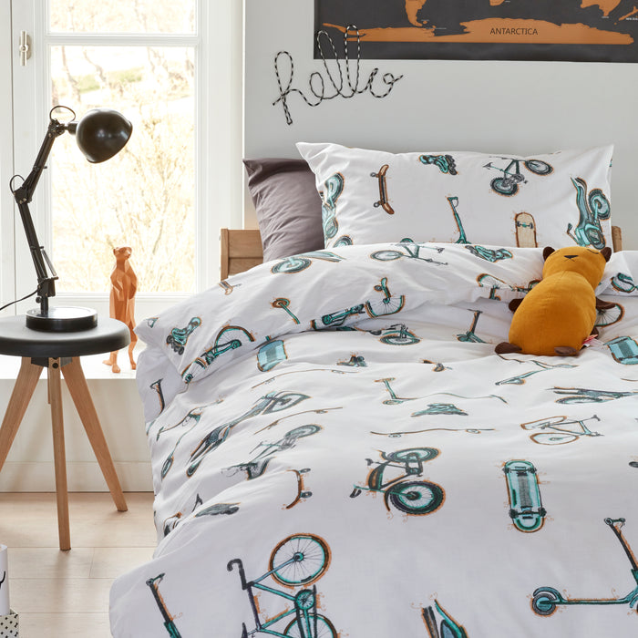 Beddinghouse Kids Wheelers Dekbedovertrek 120 x 150 cm - Grijs