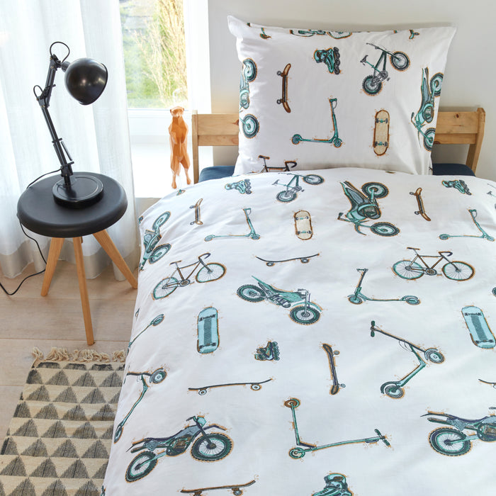 Beddinghouse Kids Wheelers Dekbedovertrek 100 x 135 cm - Grijs