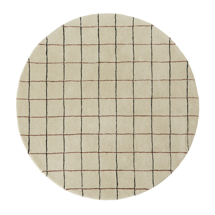 OYOY Grid Circle Vloerkleed - Off white