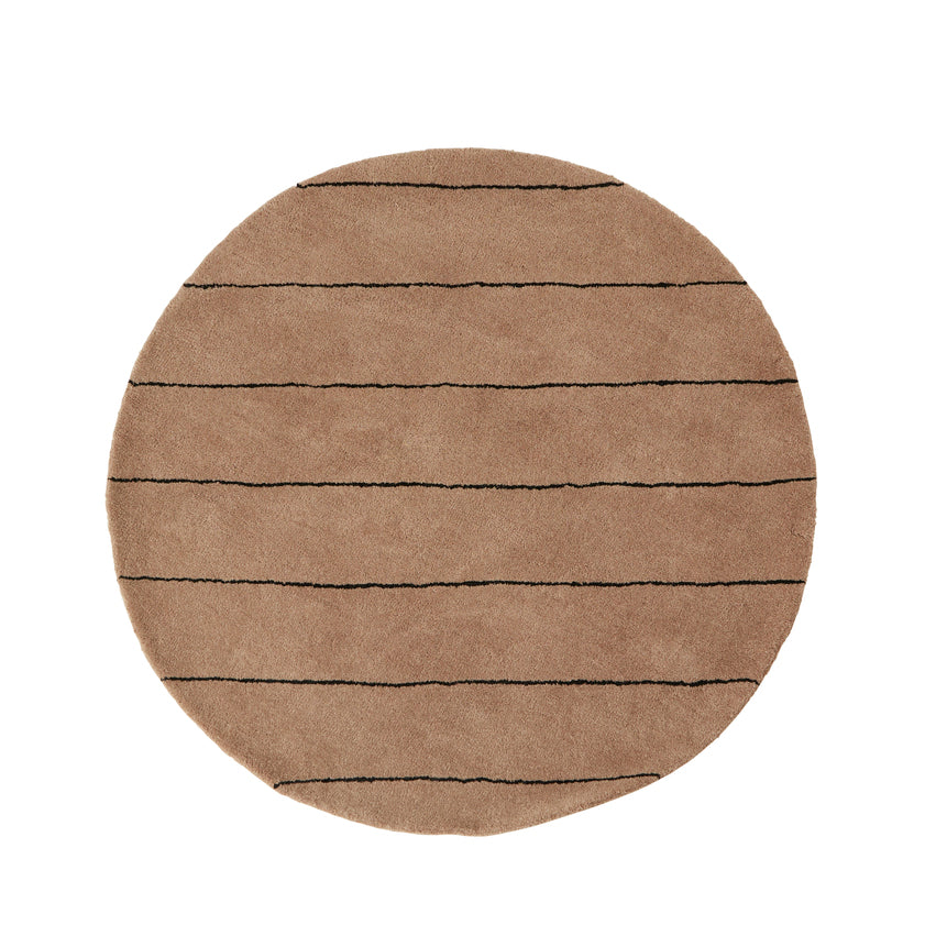 OYOY Striped Circle Vloerkleed - Choco