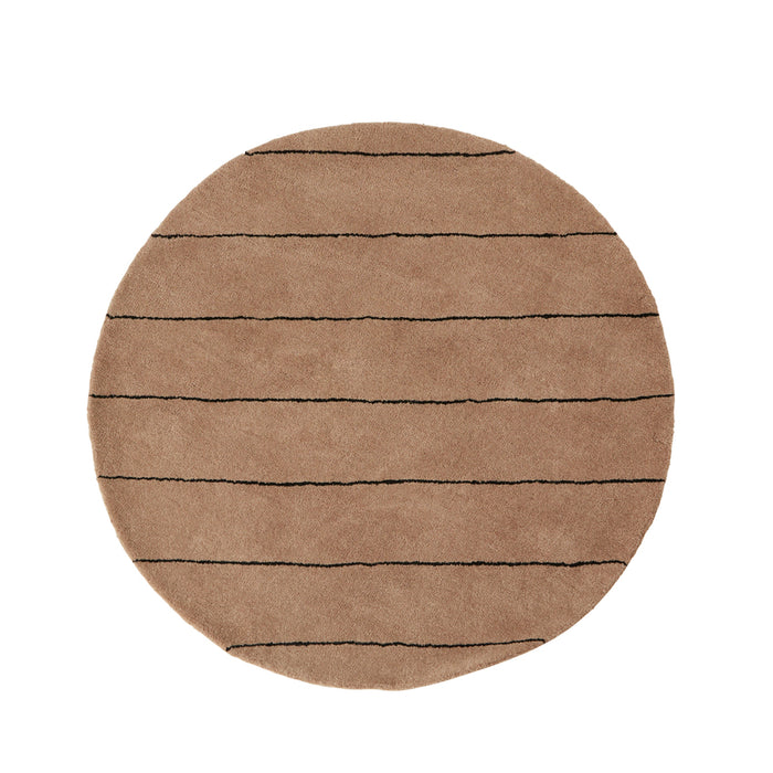 OYOY Striped Circle Vloerkleed - Choco