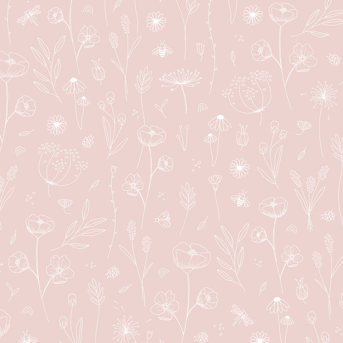 Little Dutch - Vliesbehang - Wild Flowers Pink - Roze - 10mx53cm