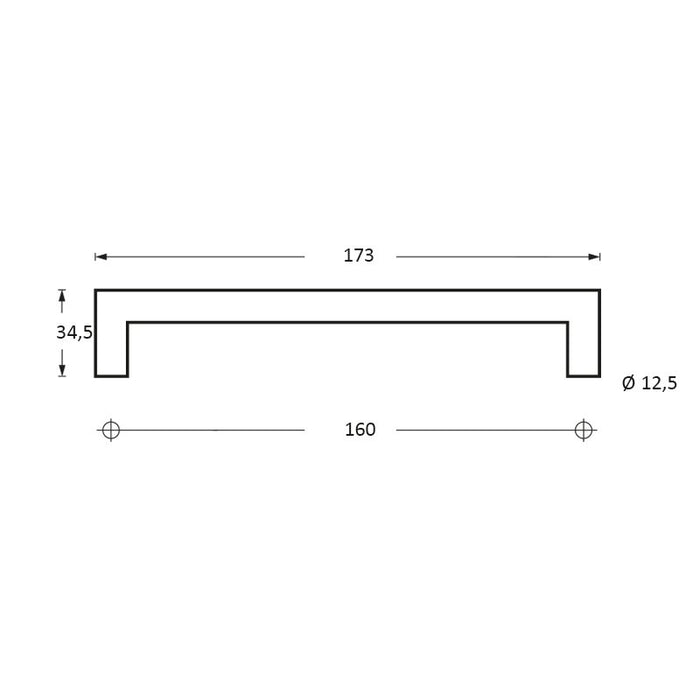 Intersteel Meubelgreep 173 mm zwart