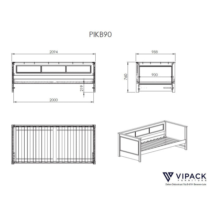 Vipack Pino Kajuitbed