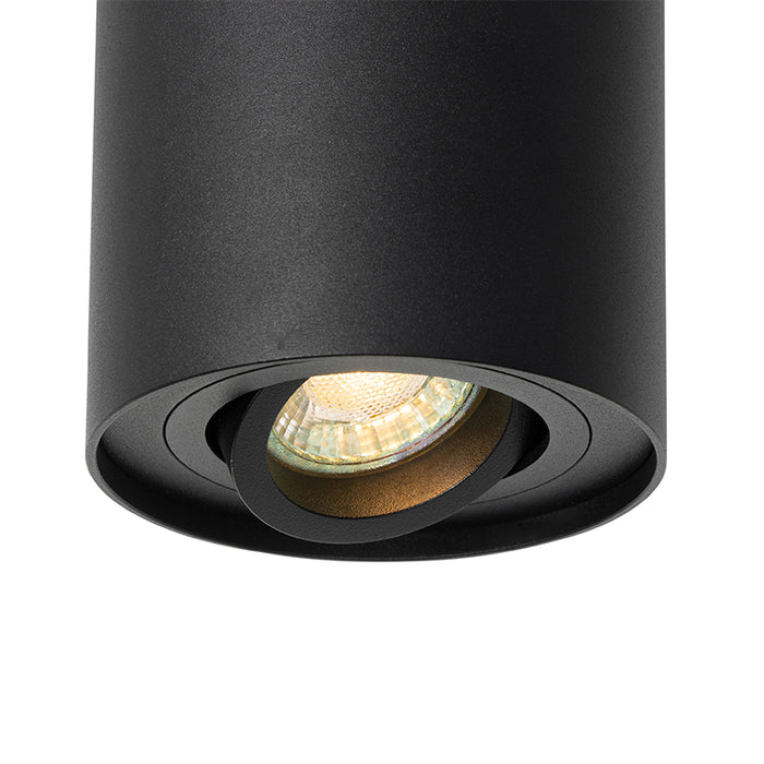 QAZQA Moderne plafondspot zwart draai- en kantelbaar - Rondoo up