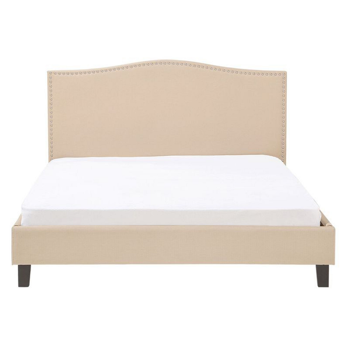 Beliani-MONTPELLIER -Tweepersoonsbed-Beige-160 x 200 cm-Polyester