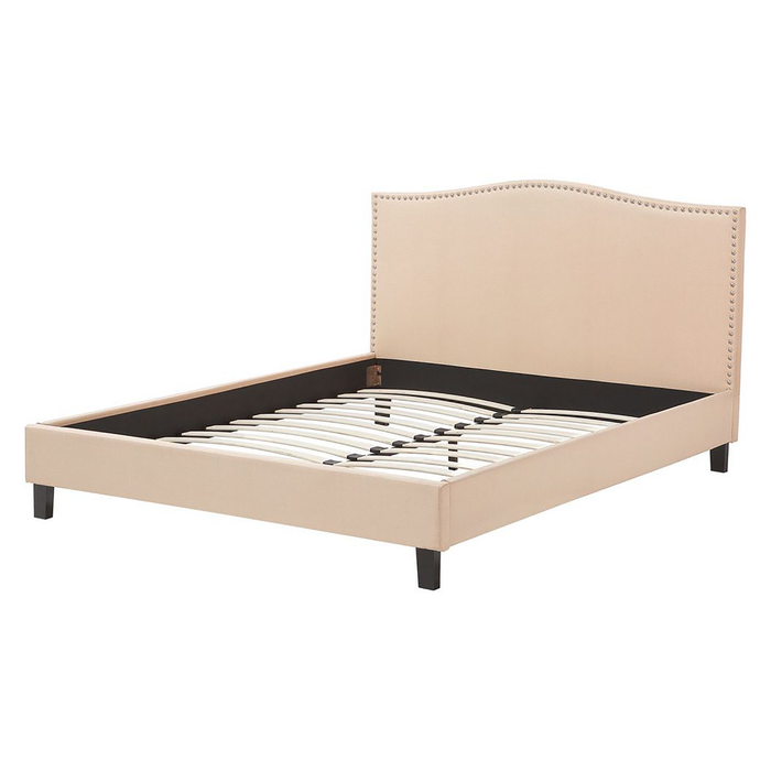 Beliani-MONTPELLIER -Tweepersoonsbed-Beige-160 x 200 cm-Polyester