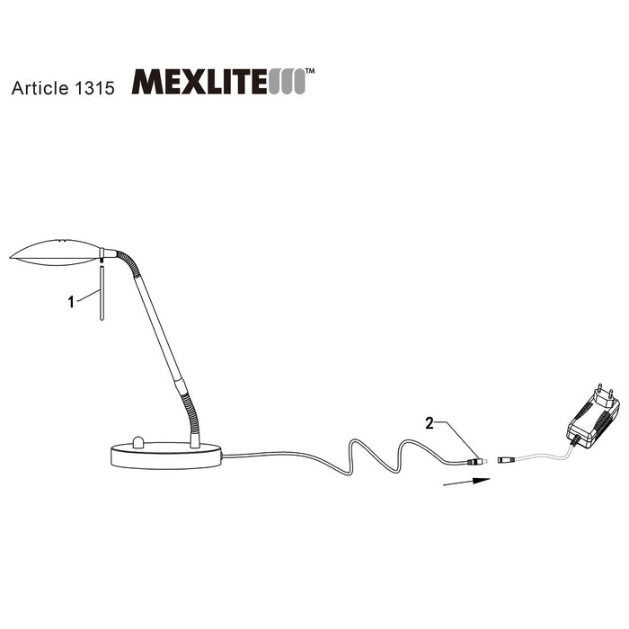 Mexlite - tafellamp - Eloi - brons - glas metaal - Ø 17cm - LED - 1315BR