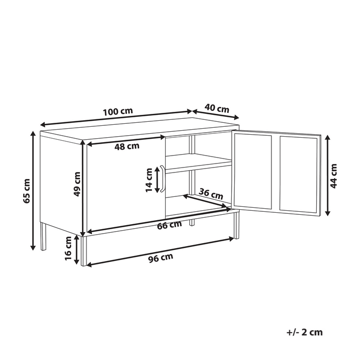 Beliani - URIA - Kantoorkast - Zwart - Staal