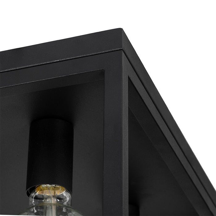 QAZQA Industriële plafondlamp zwart 40 cm 4-lichts - Cage