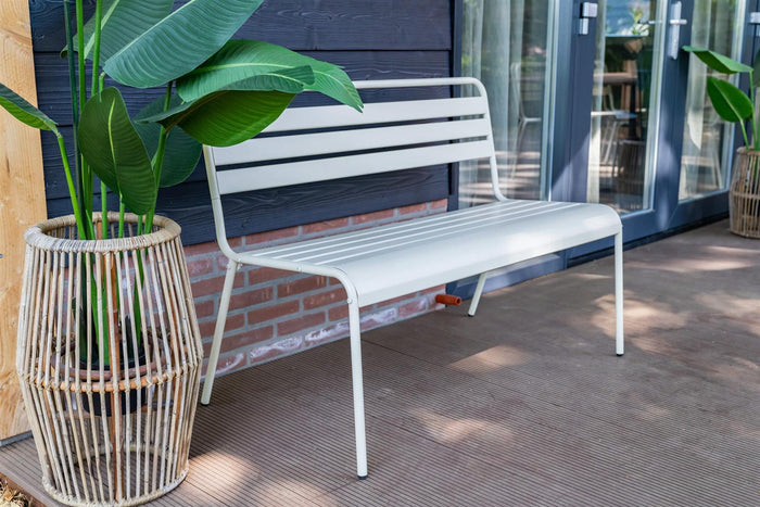 Metalen tuinbank Max 120 cm ivoor