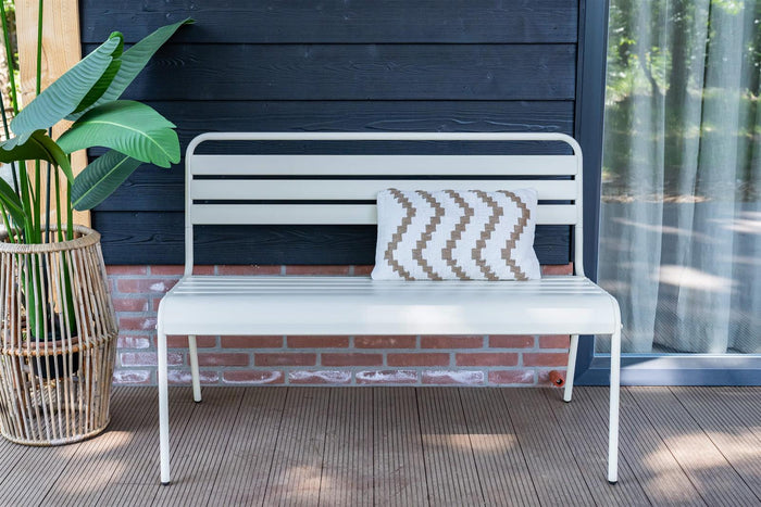 Metalen tuinbank Max 120 cm ivoor