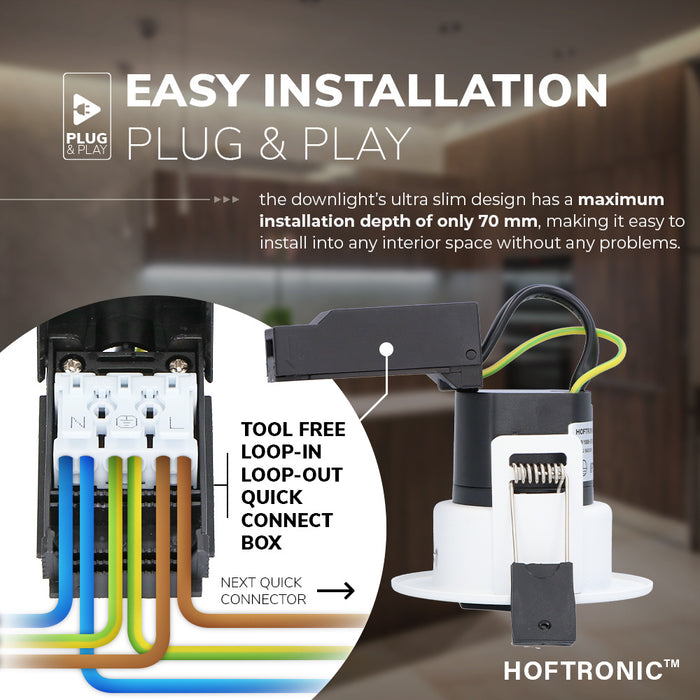 HOFTRONIC 6x Malta - LED Inbouwspots Badkamer IP44 Wit