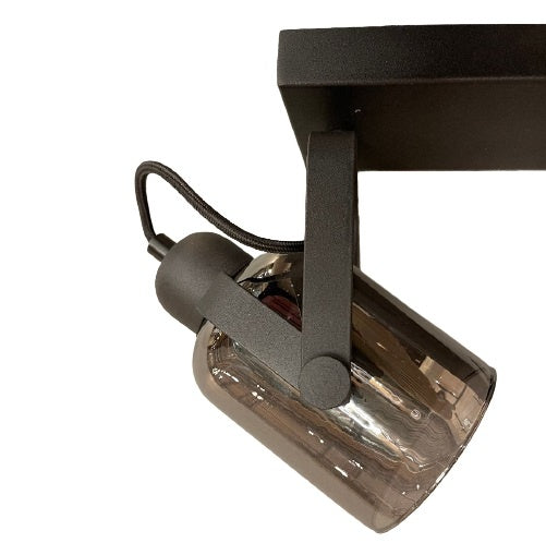 Freelight Spot Fumoso Zwart met Smoke Glas 3 Lichts