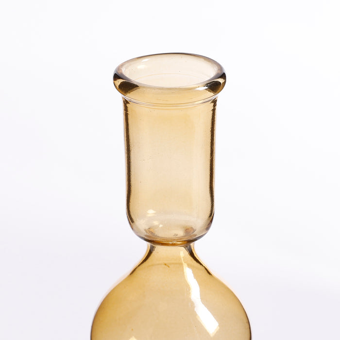 Mica Decorations Trent Kandelaar - H13,5 x Ø9,5 cm - Glas - Lichtgeel