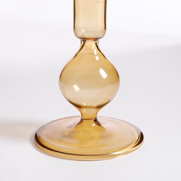 Mica Decorations Trent Kandelaar - H13,5 x Ø9,5 cm - Glas - Lichtgeel