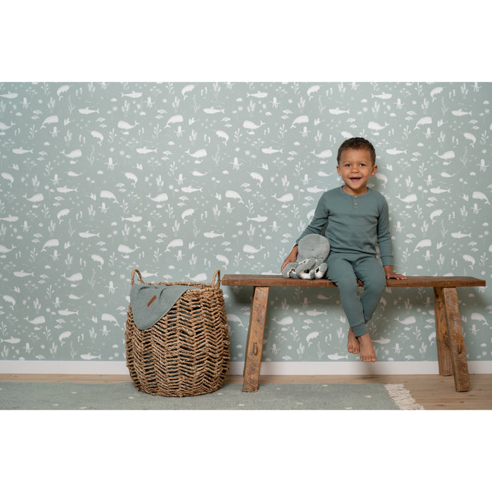 Little Dutch - Vliesbehang - Ocean Mint - Mint - 10mx53cm