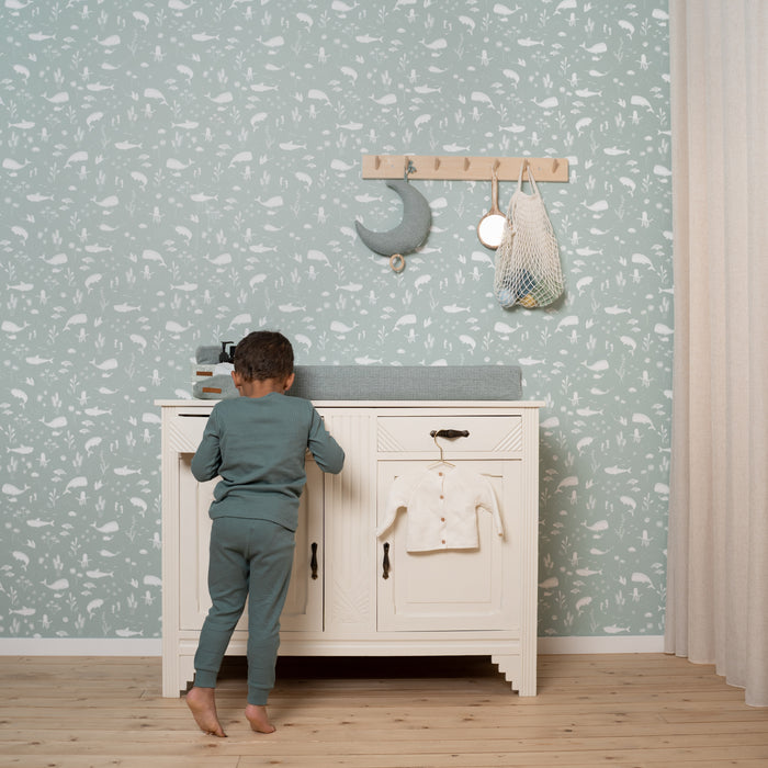 Little Dutch - Vliesbehang - Ocean Mint - Mint - 10mx53cm