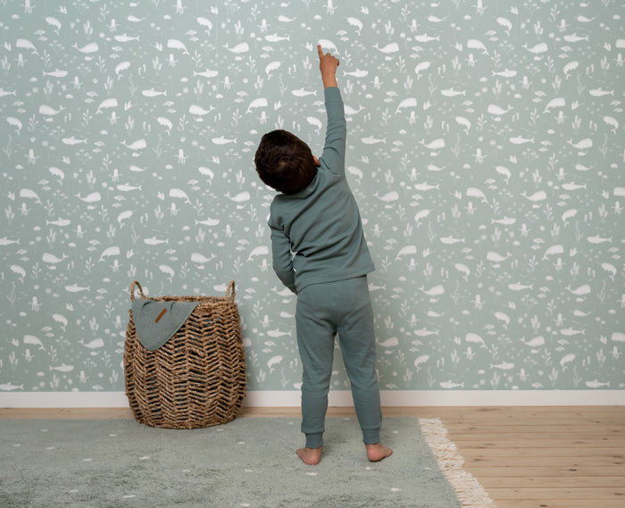 Little Dutch - Vliesbehang - Ocean Mint - Mint - 10mx53cm