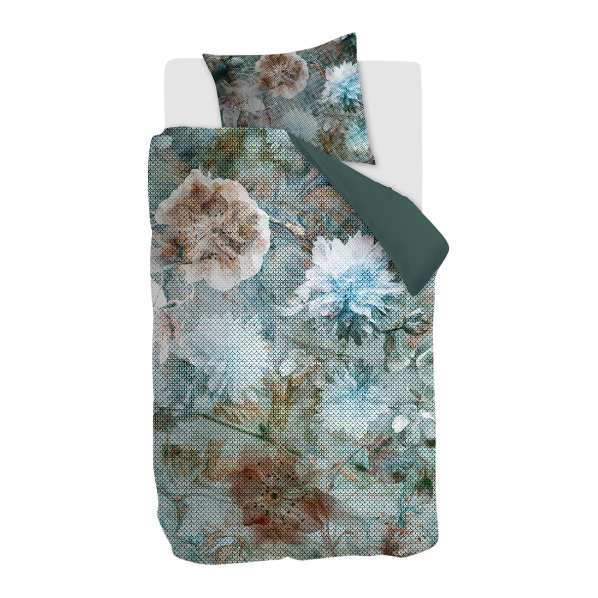 Kardol Erode Dekbedovertrek 140 x 220 cm - Blauw/Groen