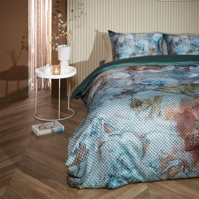 Kardol Erode Dekbedovertrek 140 x 220 cm - Blauw/Groen