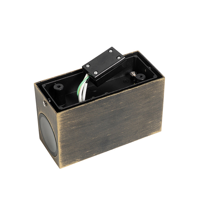 QAZQA Moderne wandlamp antiek goud 2-lichts IP44 - Baleno