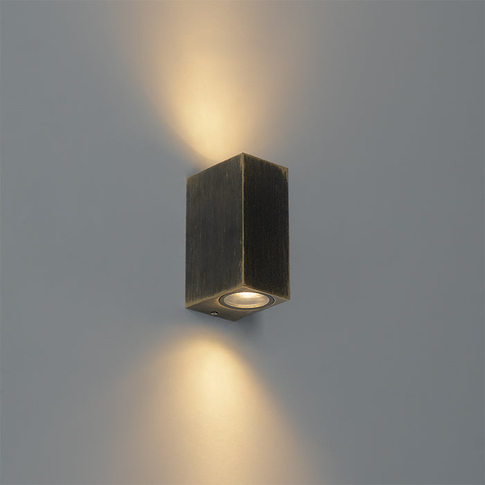 QAZQA Moderne wandlamp antiek goud 2-lichts IP44 - Baleno