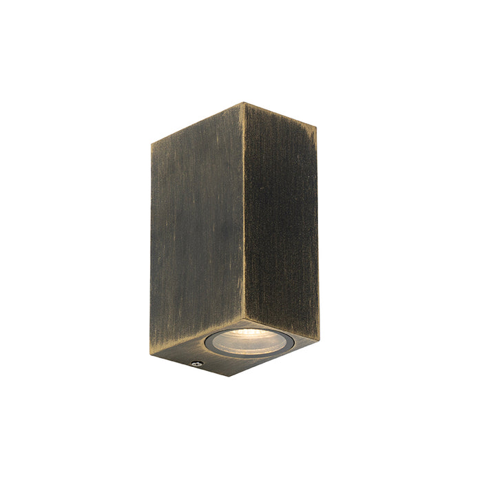 QAZQA Moderne wandlamp antiek goud 2-lichts IP44 - Baleno